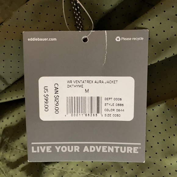 Eddie Bauer Ventatrex Aura Jacket Nwt 